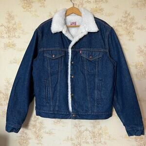 NWOT Vtg 80s Levi’s Sherpa-Lined Type 3 Denim Trucker Boa Jacket 44L 71608-0216
